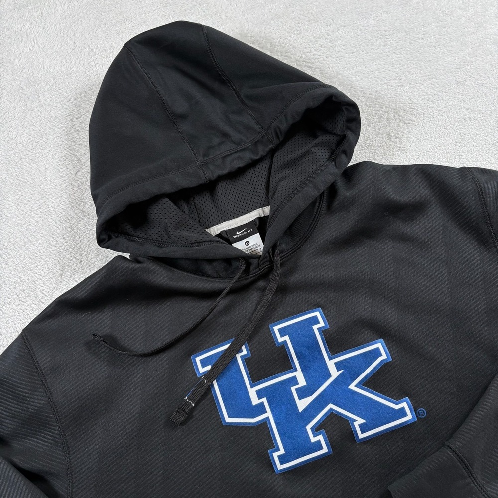 Nike Therma Fit NCAA Kentucky Wildcats Basketball Hoodie Mens‎ XL Black Athletic
